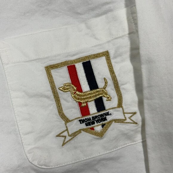 Thom Browne New York Oxford Shirt White Hector Long Sleeve Made in Japan Medium - Picture 3 of 10